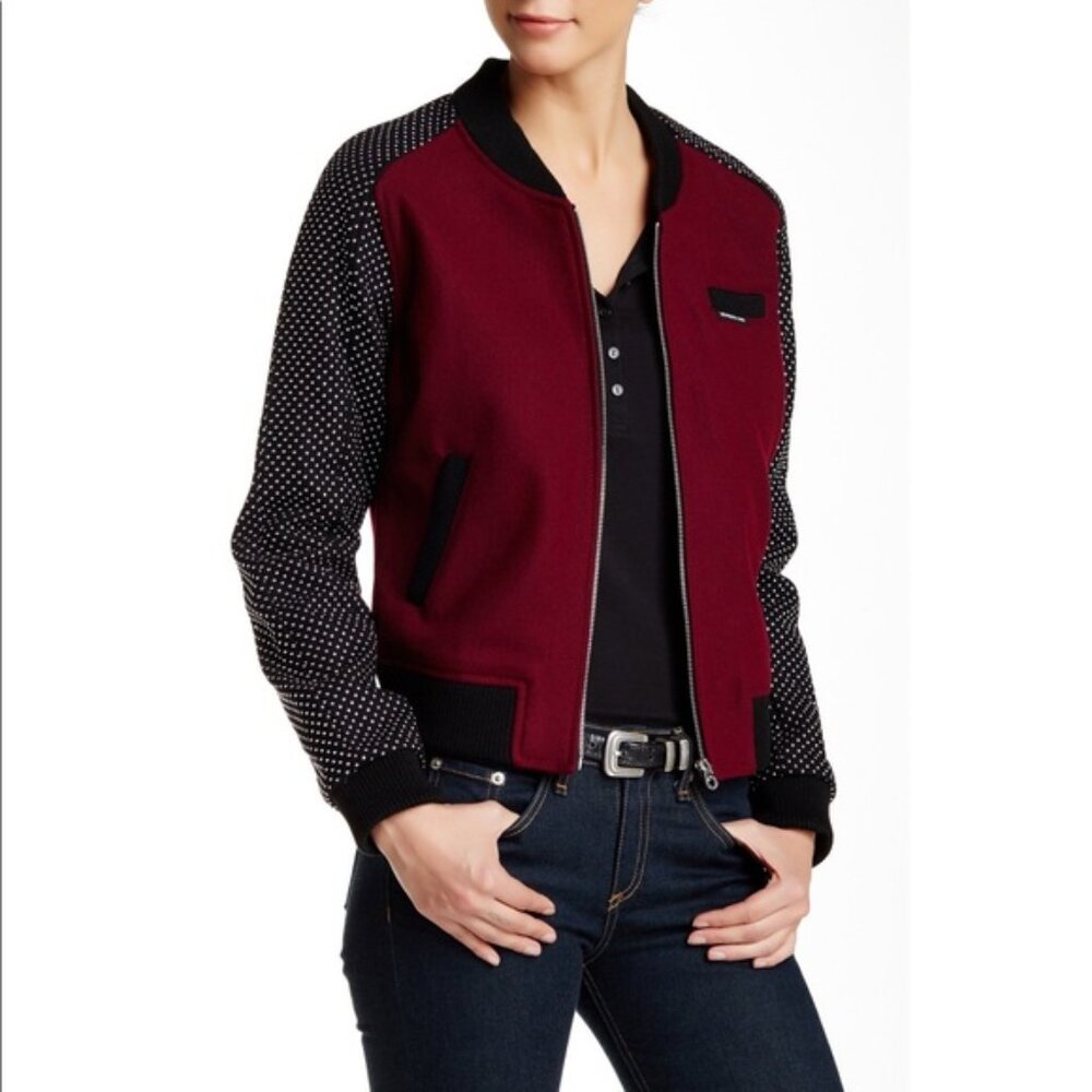 MEMBERS ONLY Studded Bomber Varsity Jacket Small